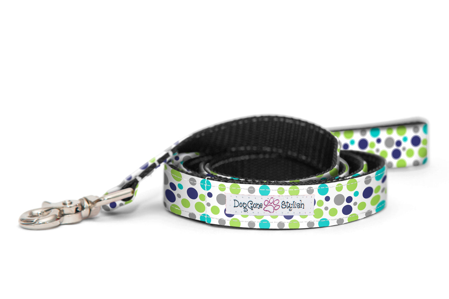 Green, Blue and Teal Polka Dot Dog Leash