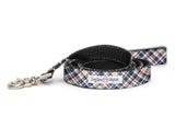 Tan, Blue and White Plaid Dog Collar