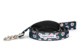 Dark Grey and Pink Small Flowers Dog Collar