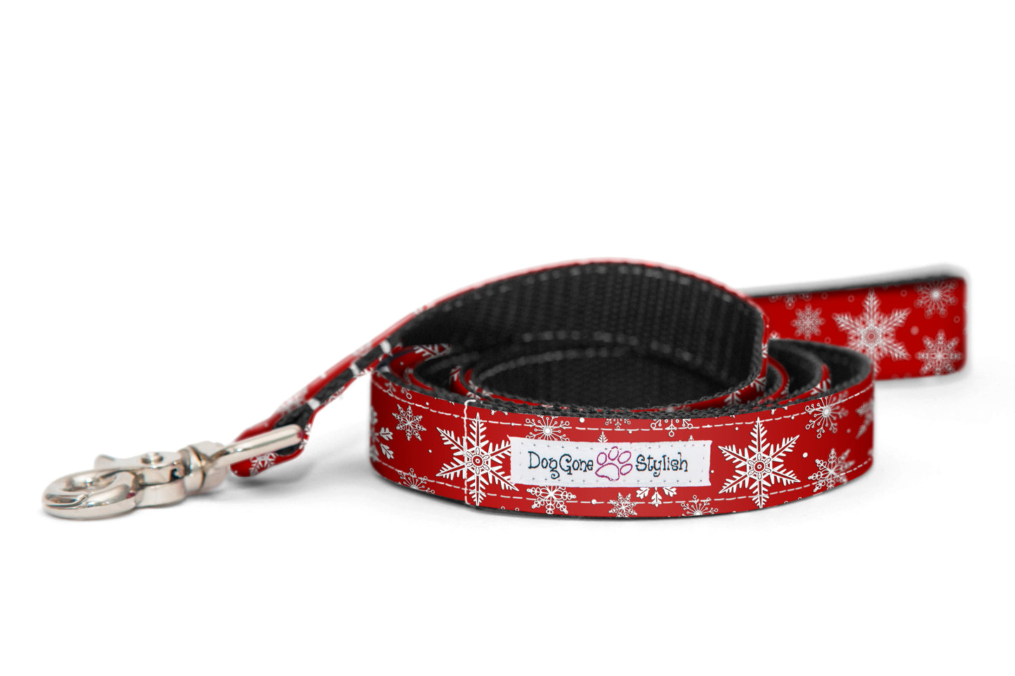Holiday Red Snowflake Dog Collar