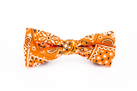 Orange Bandana Bow Tie