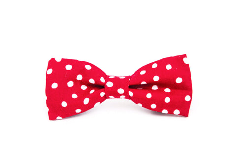 Red and White Polka Dot Bow Tie