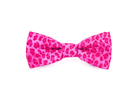 Pink Leopard Print Bow Tie