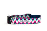 Pink and Black Tribal Dog Collar