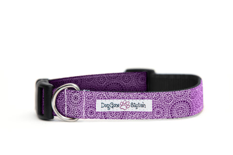 Purple Circles Dog Collar
