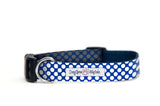 Blue and White Polka Dot Dog Collar